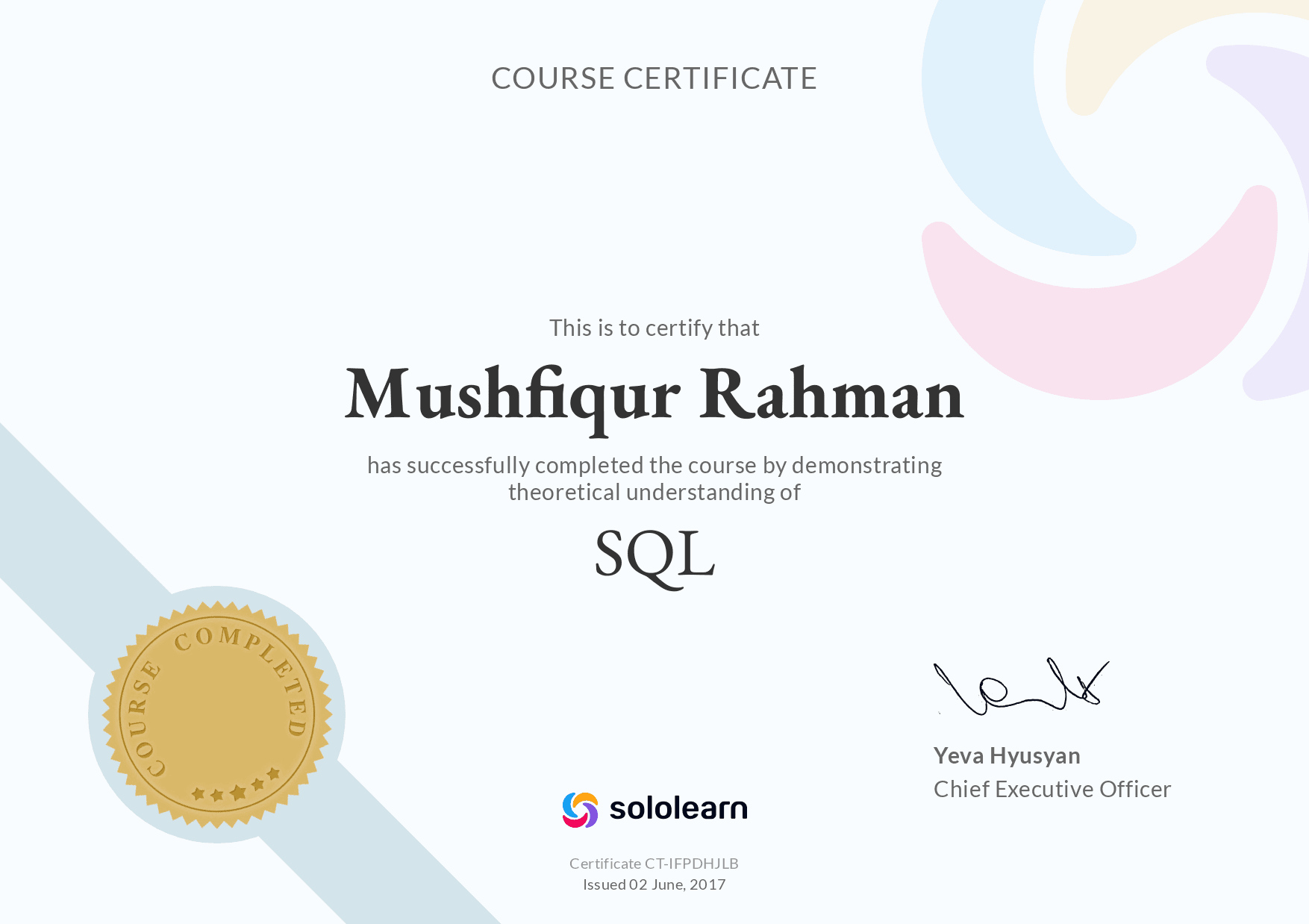 SQL Certificate